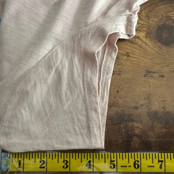 Neiman Marcus Blouse Top Large Pastel Pink Blush Ruffle Handkerchief Hem Cottage - Picture 5 of 9